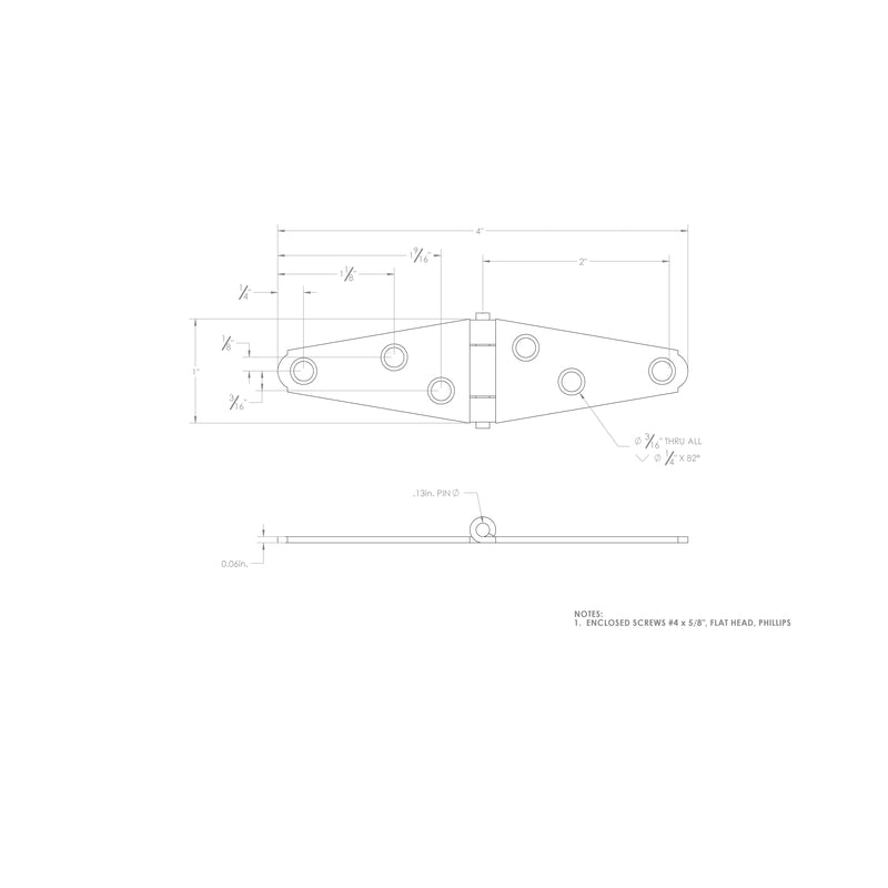 Ace 2 in. L Zinc-Plated Light Duty Strap Hinge 2 pk, Pack of 5