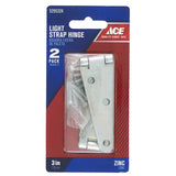 Ace 3 in. L Zinc-Plated Light Duty Strap Hinge 2 pk, Pack of 5