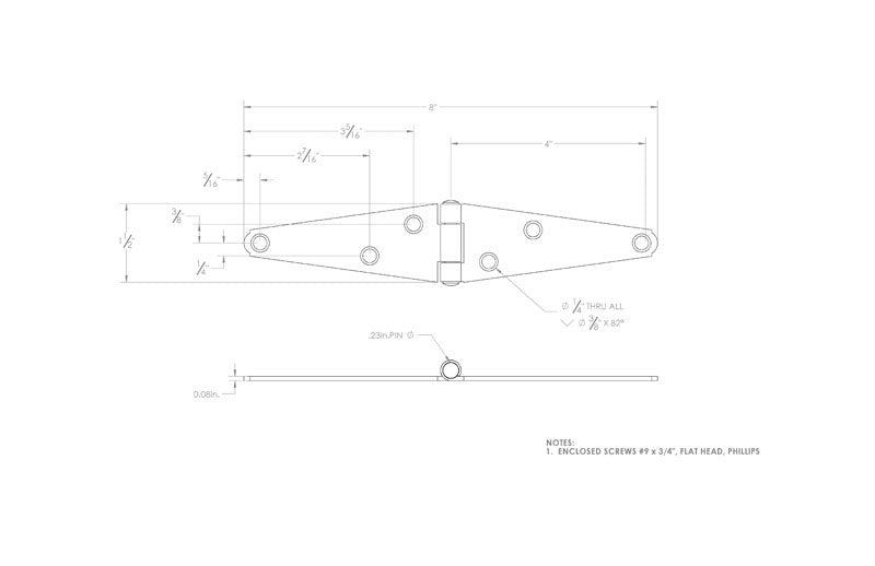 Ace 4 in. L Zinc-Plated Light Duty Strap Hinge 2 pk, Pack of 5