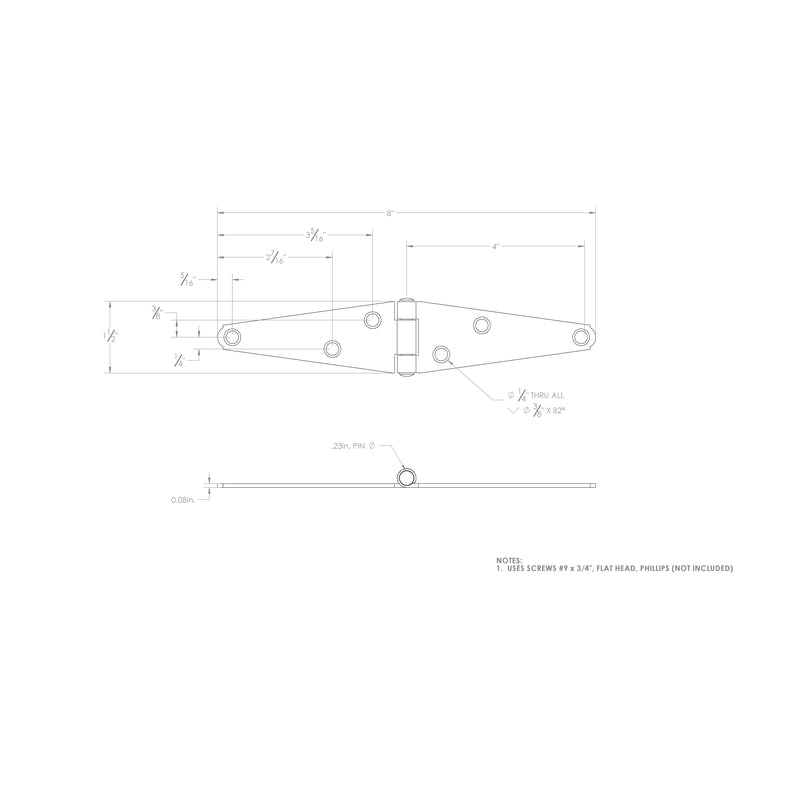 Ace 4 in. L Zinc-Plated Heavy Duty Strap Hinge 1 pk, Pack of 10