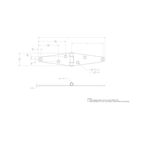 Ace 4 in. L Galvanized Heavy Duty Strap Hinge 1 pk