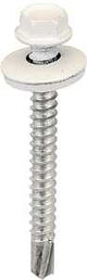 Acorn International SW-MM122W250 Screw, 2 in L, Hex Drive, Self-Drilling Point, Powder-Coated, White, 250/BAG