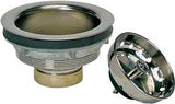 Plumb Pak K5435DSBN Sink Strainer, 4-1/2 in Dia, Brass, Brushed Nickel