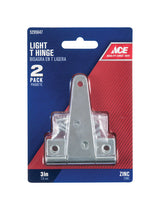 Ace 3 in. L Zinc-Plated Light Duty T Hinge 2 pk, Pack of 5
