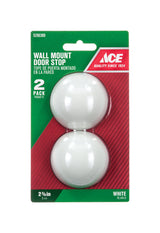 Ace 2-3/8 in. W Rubber White Wall Door Stop Mounts to wall 0 in., Pack of 5