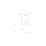 Ace 2.75 in. W X 2 in. L Bright Brass Gold Brass Narrow Hinge 2 pk, Pack of 5