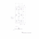 Ace 3 in. L Zinc-Plated Narrow Hinge 2 pk, Pack of 5