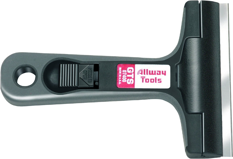 ALLWAY GTS Glass and Tile Scraper, 4 in W Blade, Soft Grip Handle