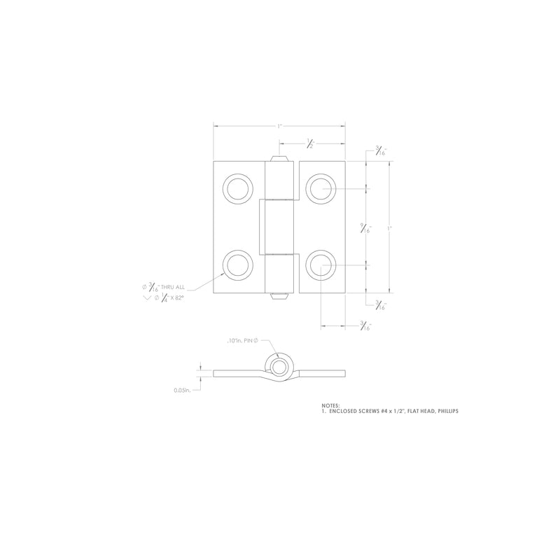 Ace 2.75 in. W X 1 in. L Bright Brass Brass Narrow Hinge 2 pk, Pack of 5