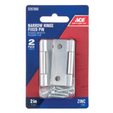 Ace 2.75 in. W X 2 in. L Chrome Steel Narrow Hinge 2 pk, Pack of 5