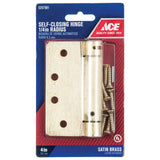 Ace 4 in. L Satin Brass Self Closing Hinge 1 pk