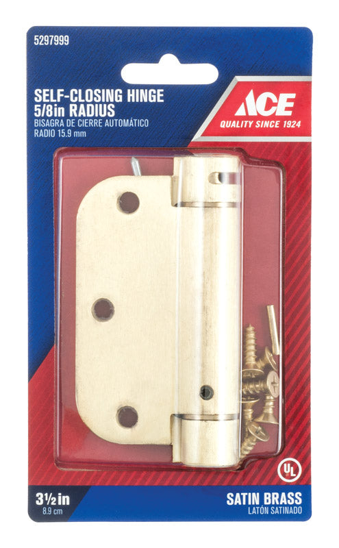 Ace 3.5 in. L Satin Brass Self Closing Hinge 1 pk