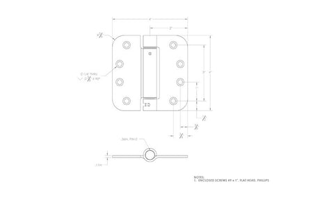 Ace 4 in. L Satin Brass Self Closing Hinge 1 pk