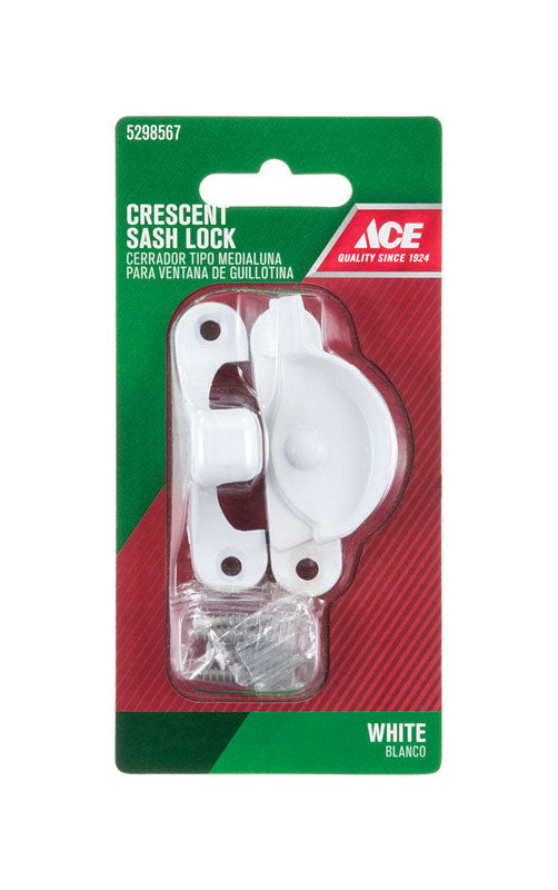 Ace White Chrome Sash Lock 1 pk, Pack of 5