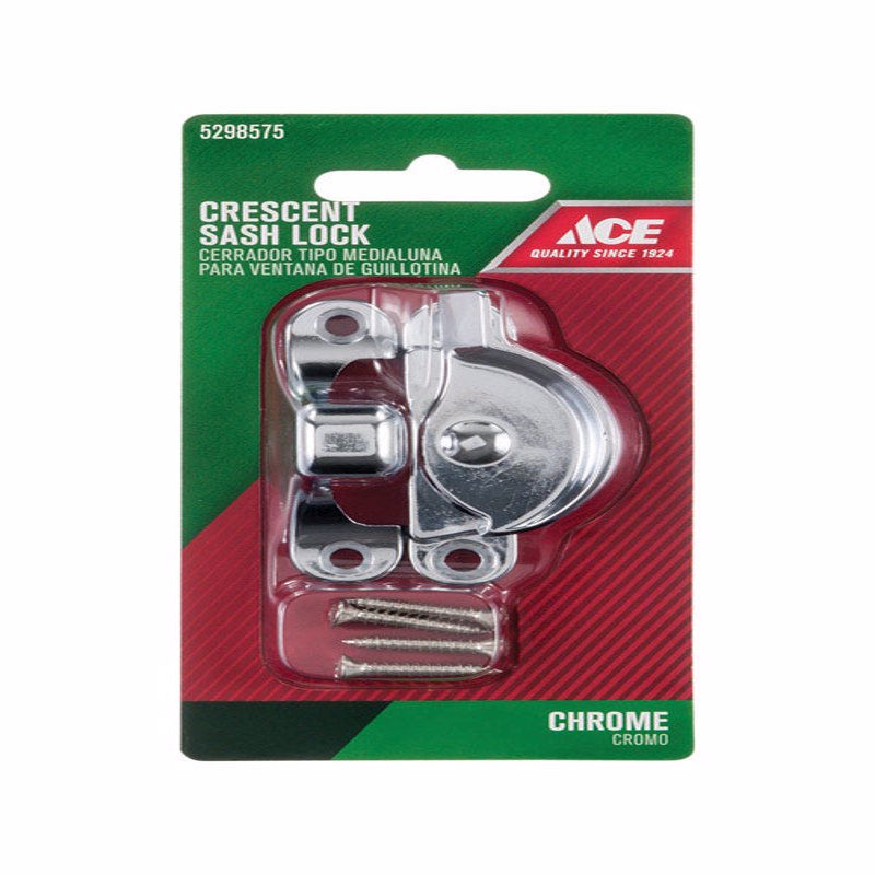 Ace Chrome Silver Chrome Sash Lock 1 pk, Pack of 5
