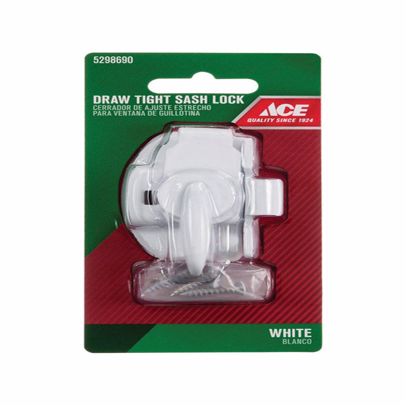 Ace White Brass Draw Tight Sash Lock 1 pk, Pack of 5