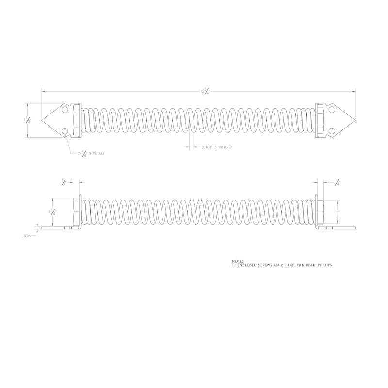 Ace 14 in. D X 1.65 in. L Black Steel Gate Spring