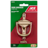 Ace 4 in. L Satin Brass/Black Brass Door Knocker