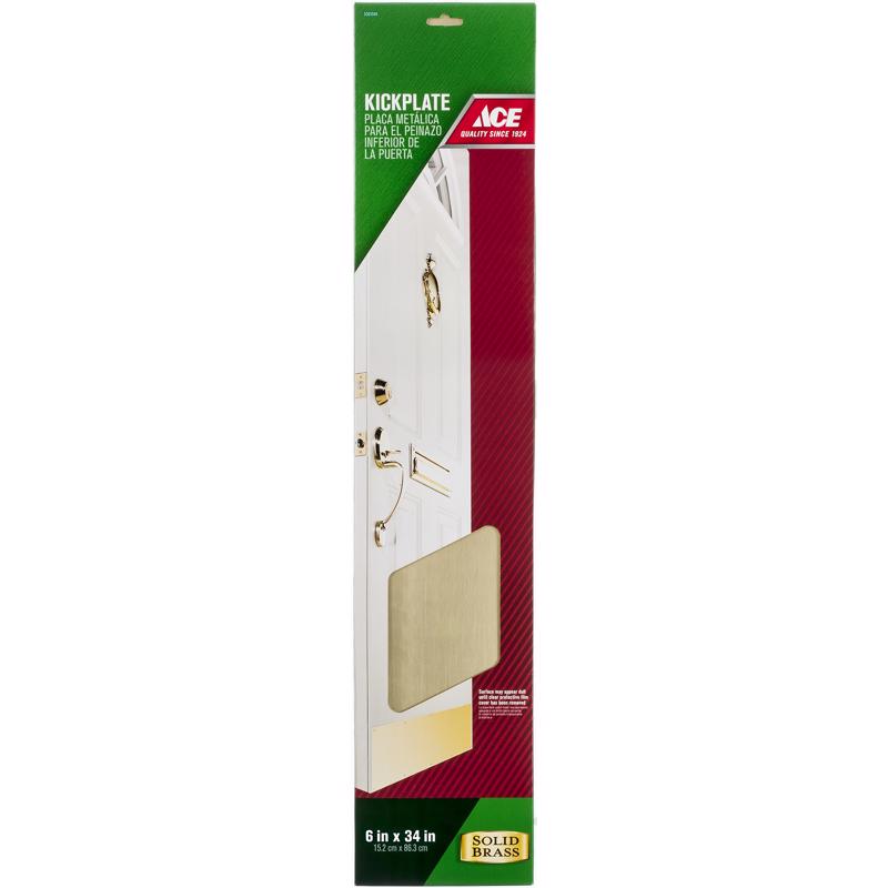 Ace 6 in. H X 34 in. L Brass Brass Kickplate