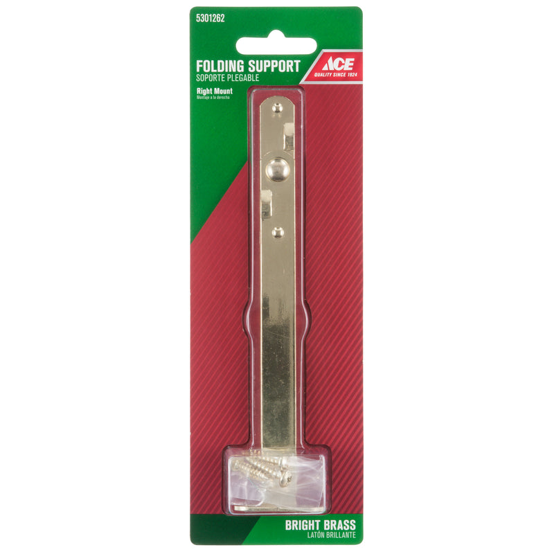 Ace Bright Brass Folding Support Mount 1 pk