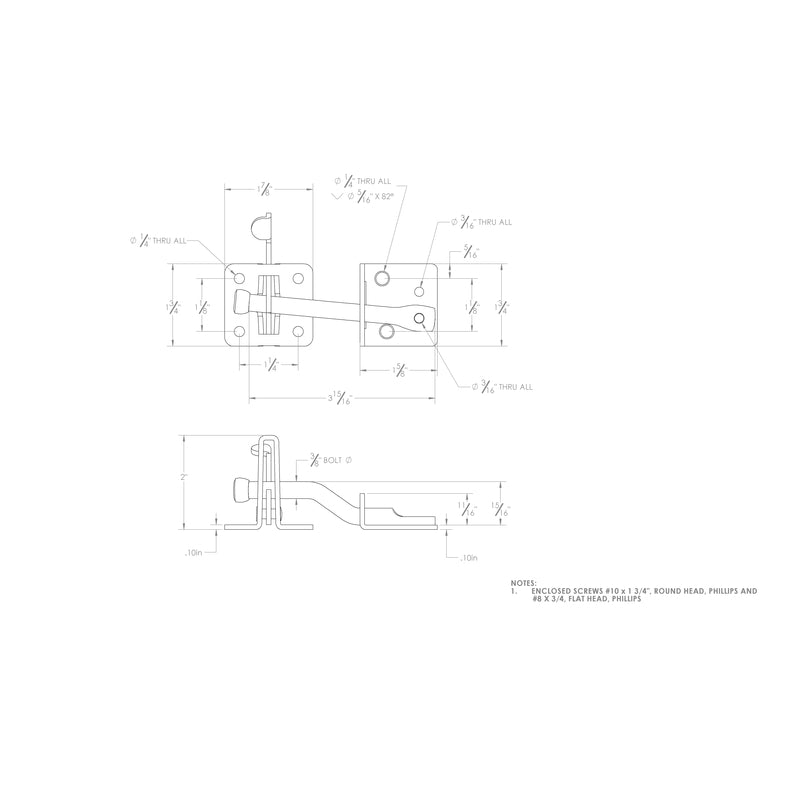 Ace 4 in. H X 2.25 in. W Zinc Adjustable Gate Latch