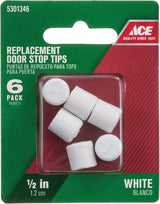 Ace 1/2 in. W Rubber White Door Stop Tip Over the door clip 1.5 in., Pack of 5