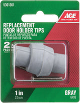 Ace 1 in. W Rubber Gray Door Stop Tip Over the door clip 1 in., Pack of 5