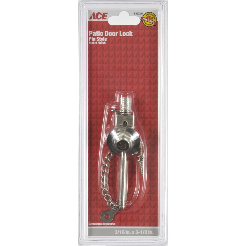 Ace Nickel Nickel Indoor Patio Door Security Pin