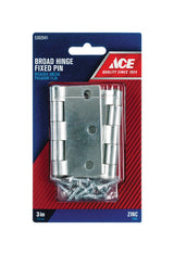 Ace 3 in. L Zinc-Plated Broad Hinge 2 pk