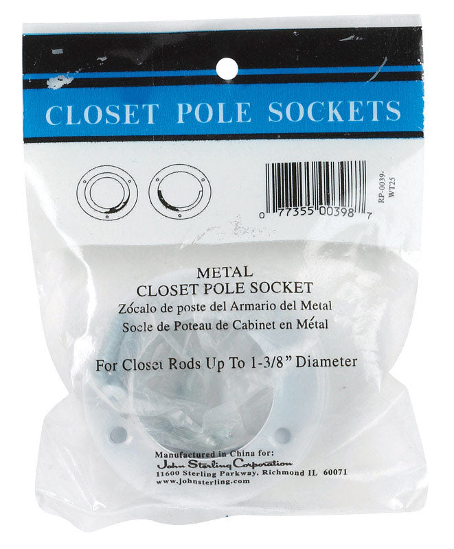 John Sterling Pro 1-3/8 in. L X 1-3/8 in. D Powder Coated Steel Rod Socket, Pack of 25