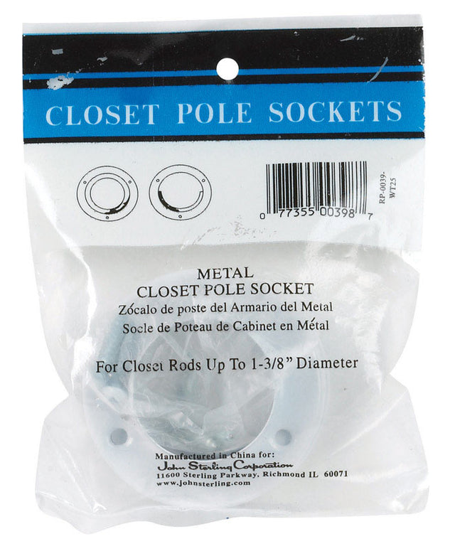 John Sterling Pro 1-3/8 in. L X 1-3/8 in. D Powder Coated Steel Rod Socket, Pack of 25