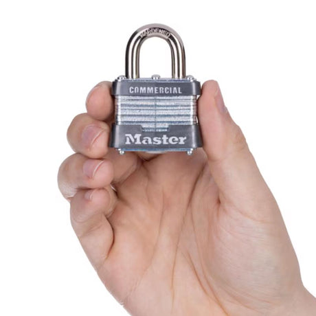 Master Lock 1.75 in. H X 1.75 in. W X 1-3/4 in. L Laminated Steel Dual Ball Bearing Locking Exterior, Pack of 6