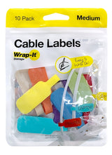 Wrap-It Storage 410-CL-MD-MC Medium Cable Label, 2-1/4 in L, 3/4 in W, Polypropylene, Hook and Loop Attachment