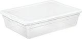 Sterilite 16558010 Storage Box, 28 qt Capacity, Plastic, Clear/White, Pack of 10