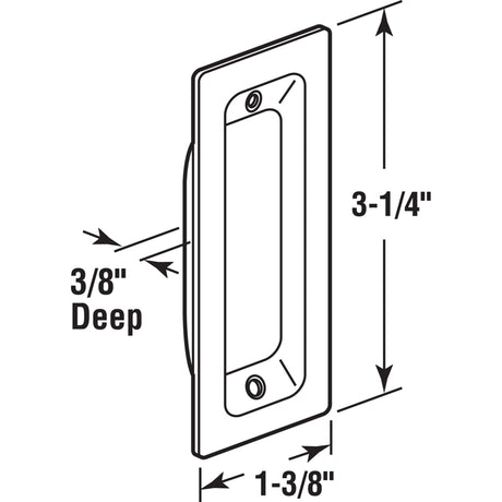 Prime-Line 3.25 in. L Brass-Plated Gold Steel Flush Mortise Finger Pull