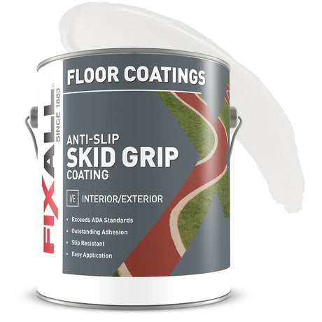 FixALL Skid Grip Series F06511-1-E Anti-Slip Coating, Flat, Tintable White, 1 gal