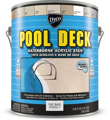 Dyco POOL DECK DYC9050/1 Concrete Stain, White, Liquid, 1 gal