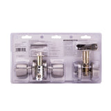ProSource BS621BRA4F Deadbolt and Entry Lockset, Turn Button Lock, Tulip Design, Stainless Steel, 3 Grade, Pack of 2