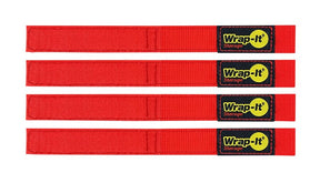 Wrap-It Storage 104-BS-9RE Hook and Loop Strap, 1 in W, 9 in L, Polypropylene, Red