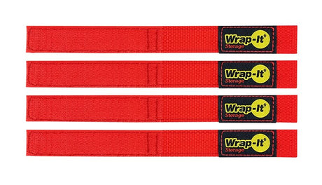 Wrap-It Storage 104-BS-9RE Hook and Loop Strap, 1 in W, 9 in L, Polypropylene, Red