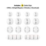 Wrap-It Storage 514-CLIPS-WH Assorted Cable Clip, White