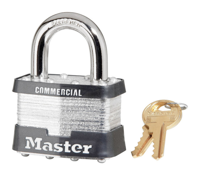Master Lock 1-1/2 in. H X 2 in. W X 7/8 in. L Steel Double Locking Exterior Padlock, Pack of 6