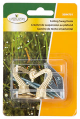 Landscapers Select GB0093L Ceiling Hook, 2-3/16 in H, Zinc, White, White, Ceiling