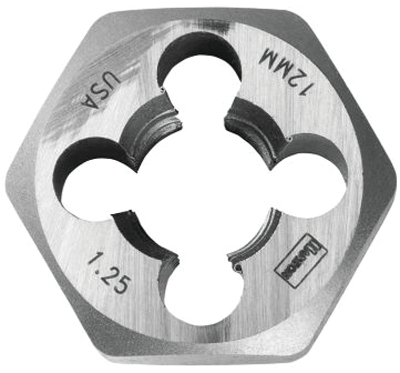 Irwin Hanson 9742 Metric Die, M12-1.25 Thread, Fine Thread, Right Hand Thread, HCS