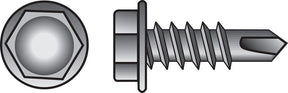 HILLMAN No. 10 Ga. X 2 in. L Hex Hex Washer Head Sheet Metal Screws 100 pk