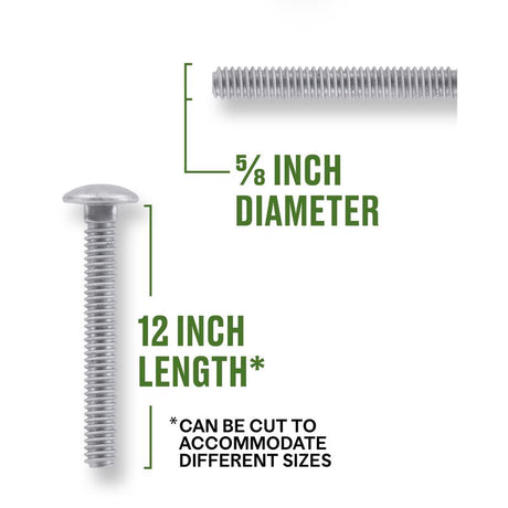 HILLMAN 5/8-11 in. X 12 in. L Hot Dipped Galvanized Steel Carriage Bolt 25 pk