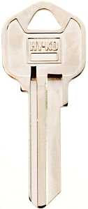 Hy-Ko 11010KW11 Key Blank, Brass, Nickel, For: Kwikset Cabinet, House Locks and Padlocks, KW11 Key Number, Pack of 10