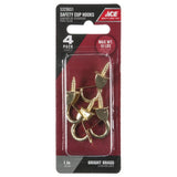 Ace Medium Bright Brass Gold Zinc 1 in. L Safety Cup Hook 10 lb 4 pk, Pack of 5