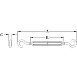 Hampton Zinc-Plated Aluminum/Steel Turnbuckle 350 lb, Pack of 5