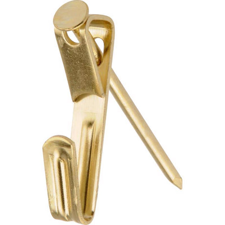 HILLMAN Brass-Plated Gold Conventional Picture Hanger 50 lb 3 pk, Pack of 10